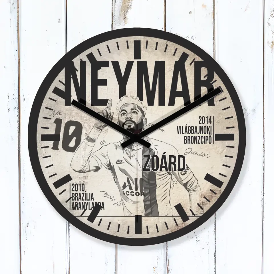 Egyedi focis ajándék falióra - Neymar