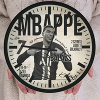 Egyedi focis ajándék falióra - Mbappe