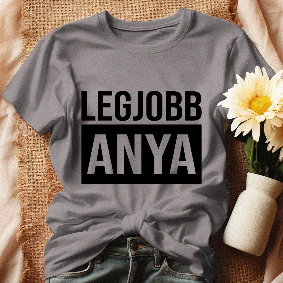 Egyedi ajándék anyukáknak - Legjobb Anya póló szürke
