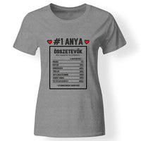 Egyedi ajándék anyukáknak - Anya összetevői póló szürke