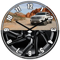Üveg óra egyedi képpel és autó felni mintával