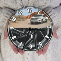Üveg óra egyedi képpel és autó felni mintával