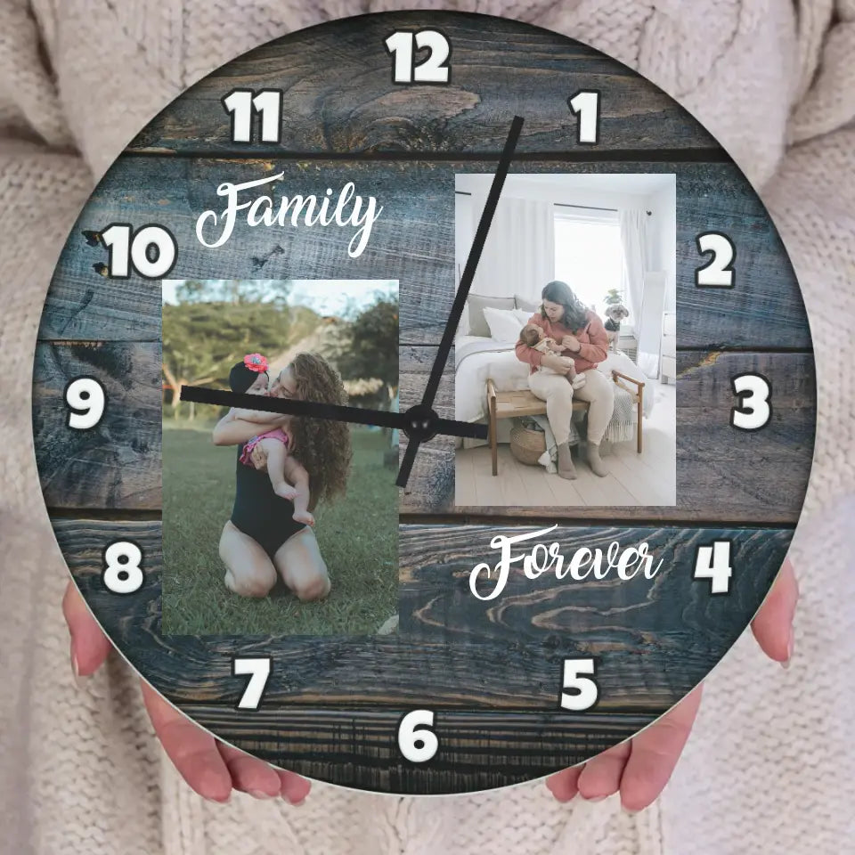 Falióra két fényképpel és felirattal