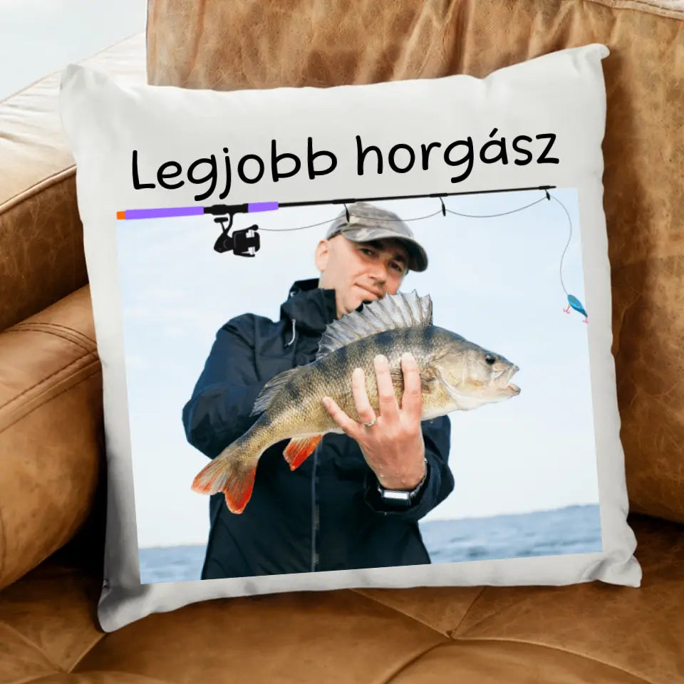 Legjobb horgász egyedi fényképes párna