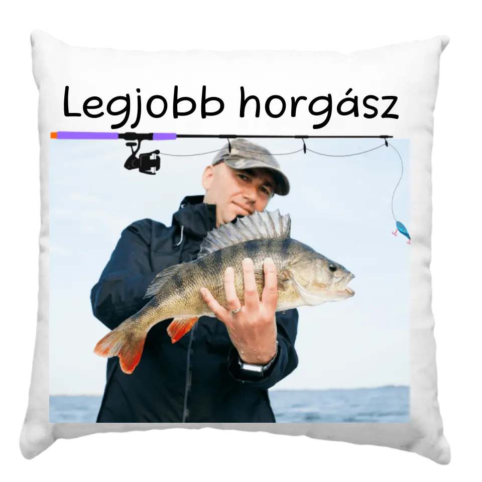 Legjobb horgász egyedi fényképes párna