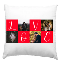 Love feliratos egyedi képes párna