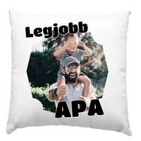 Legjobb apa feliratos párna egy képpel