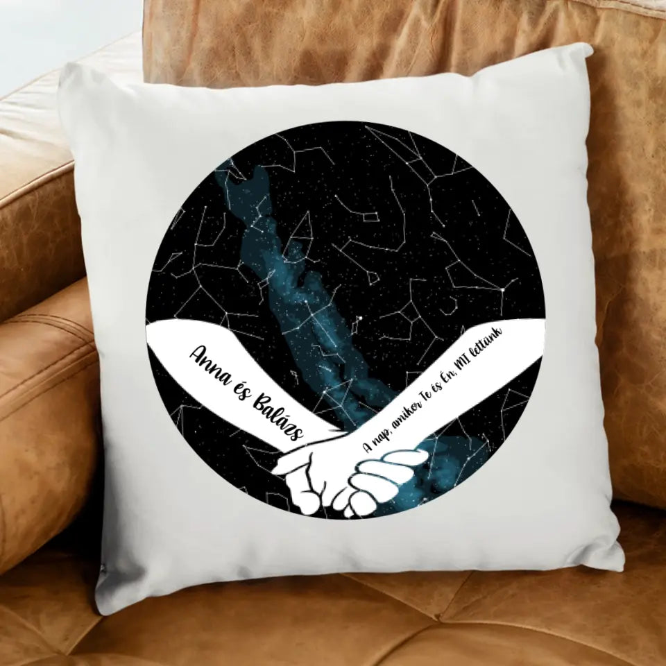 Csillagtérképes párna pároknak