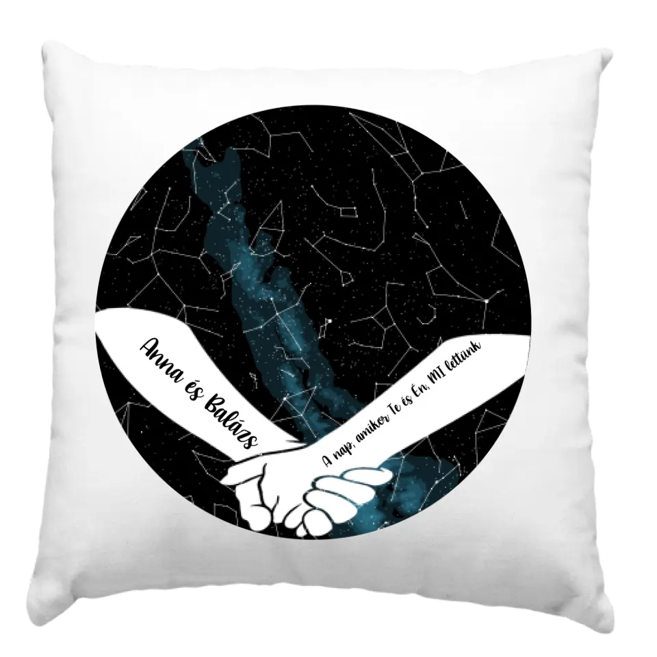 Csillagtérképes párna pároknak