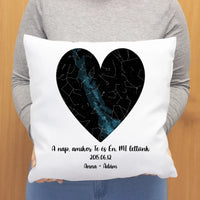 Csillagtérképes szív egyedi párna