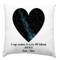 Csillagtérképes szív egyedi párna