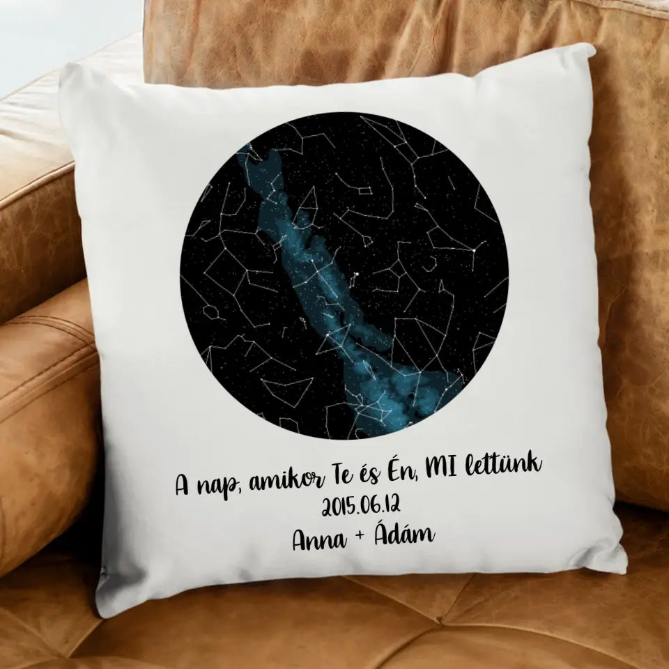 Csillagtérképes egyedi párna
