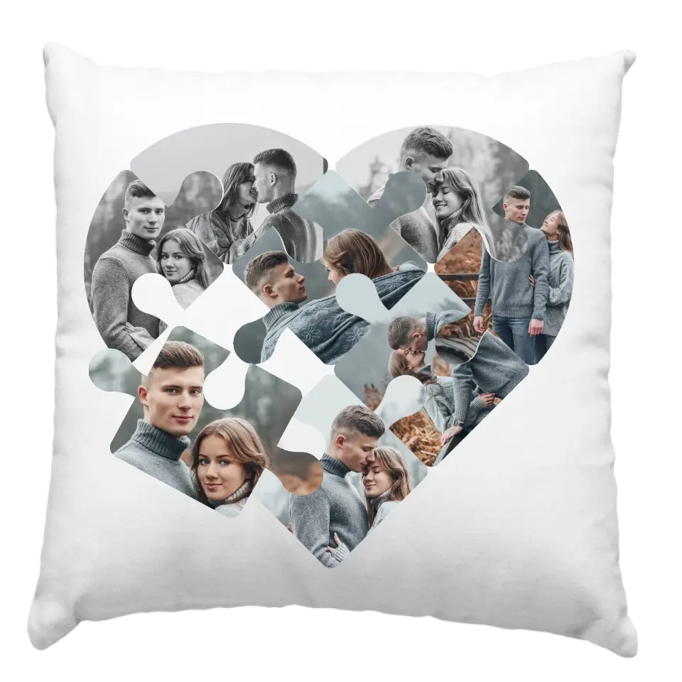 Mozaik mintás szív puzzle párna