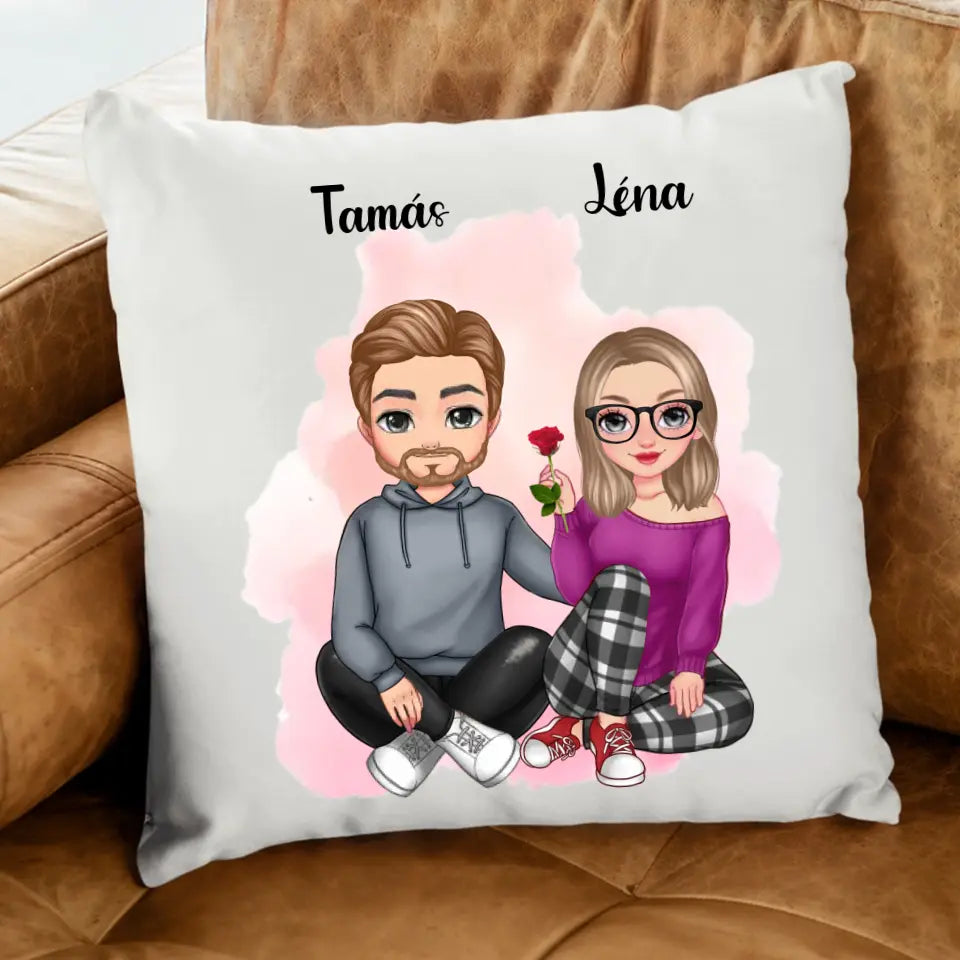 Valentin napi cuki páros párna