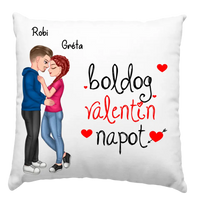 Valentin napi ölelkezős cuki páros párna