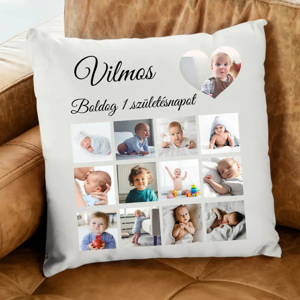 Boldog első születésnapot ajándék párna