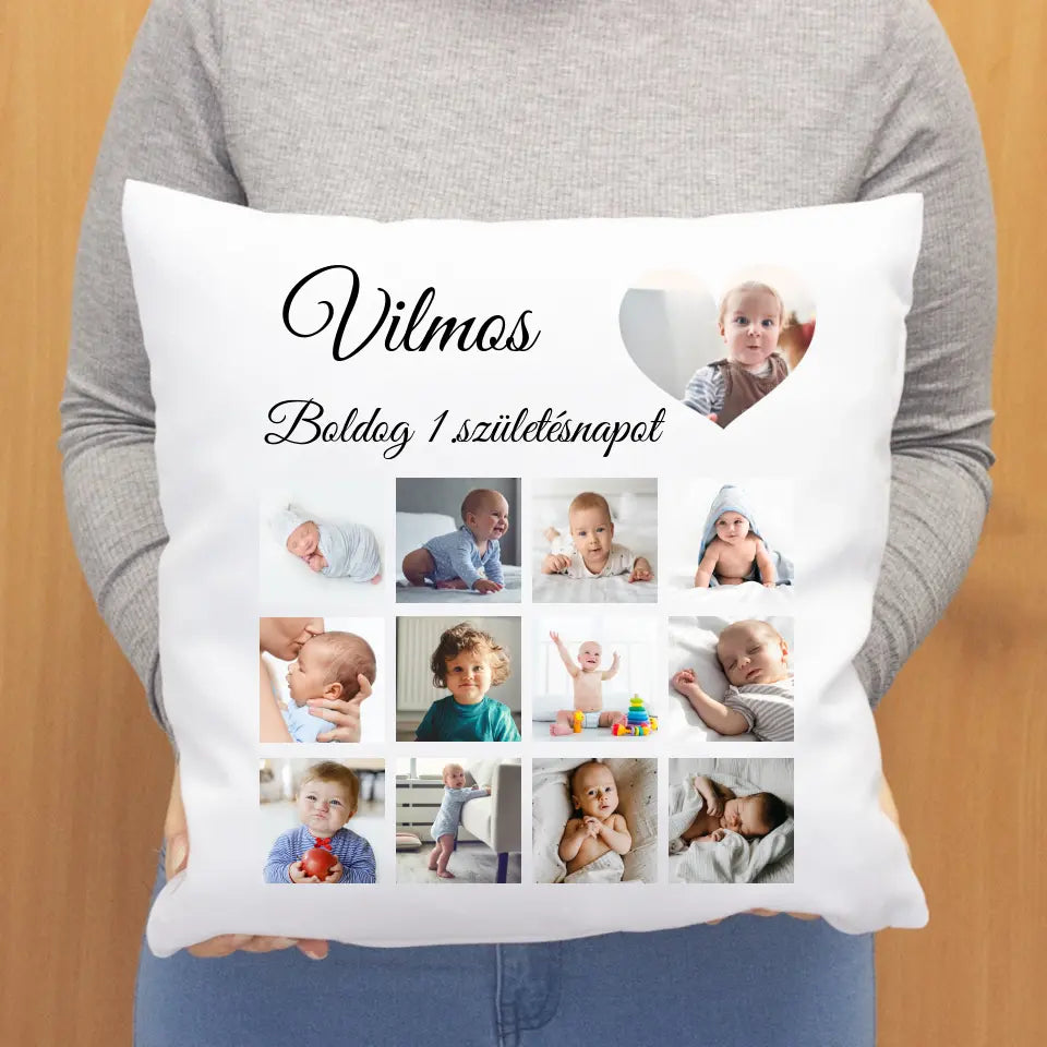 Boldog első születésnapot ajándék párna
