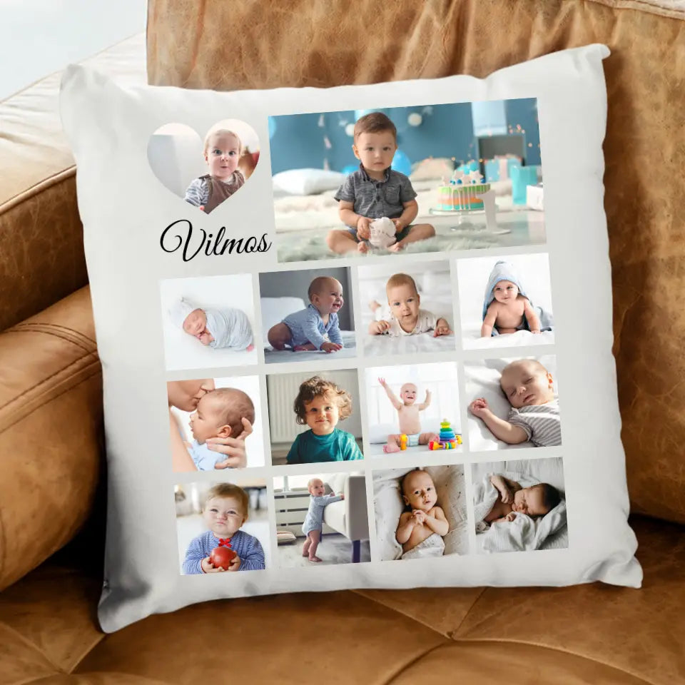 Első szülinapi ajándék párna saját képpel