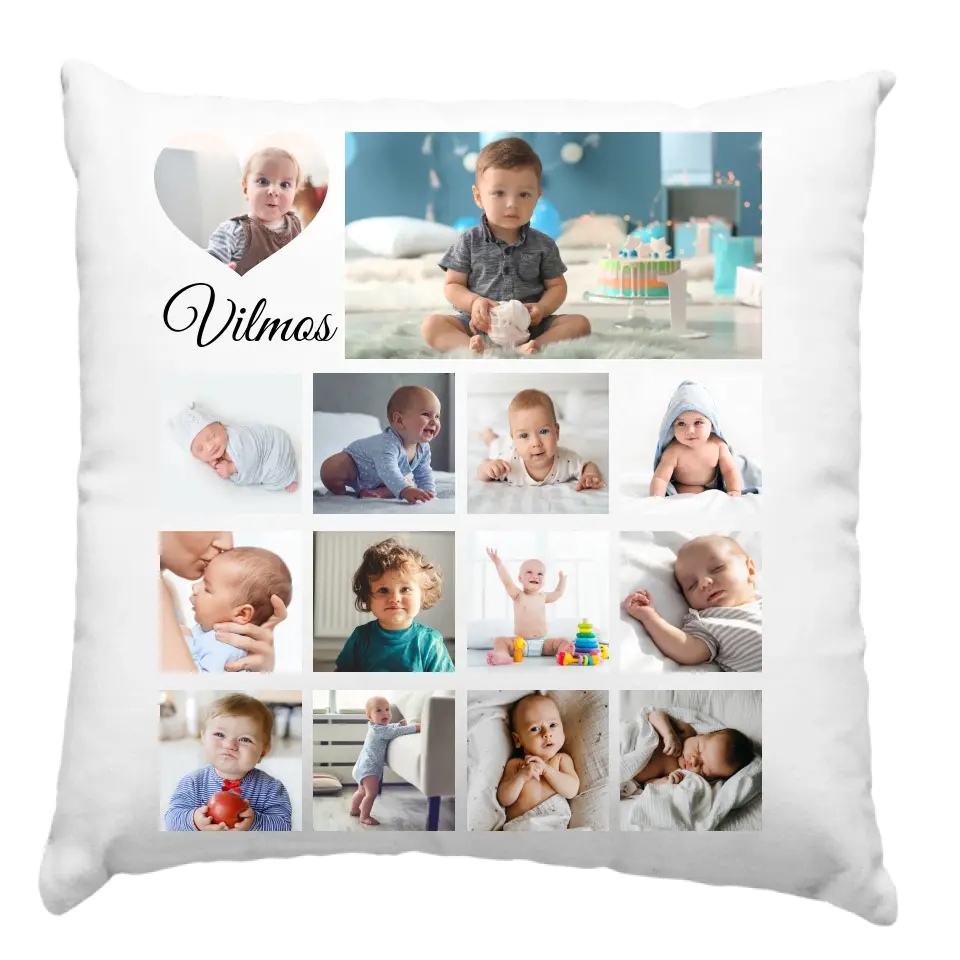 Első szülinapi ajándék párna saját képpel