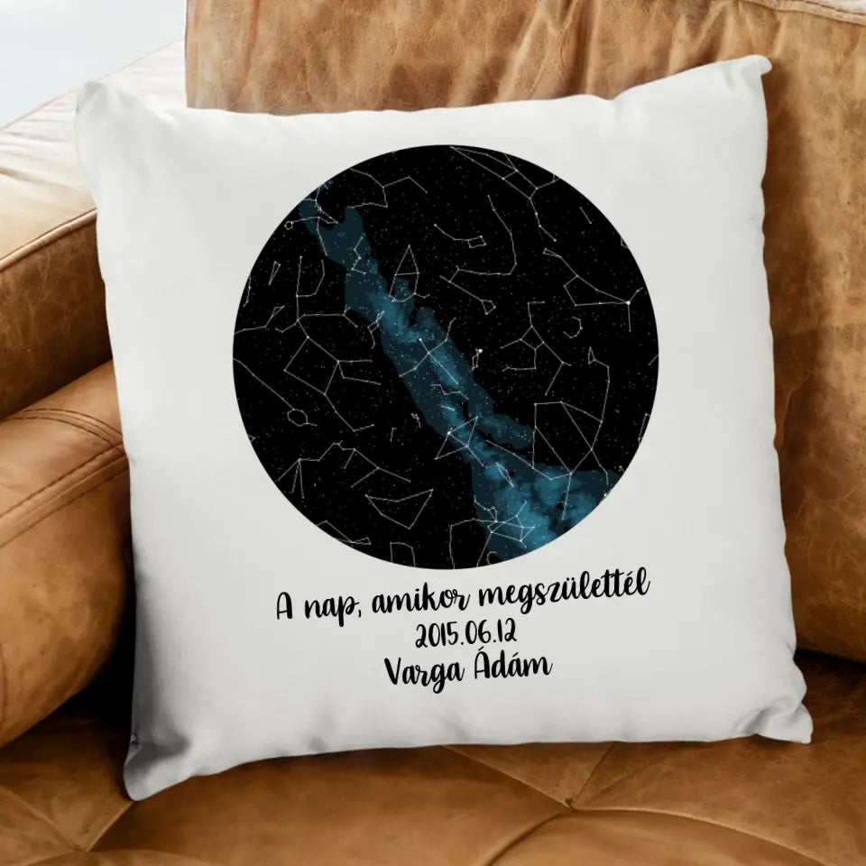 Születésnapi csillagtérkép párna