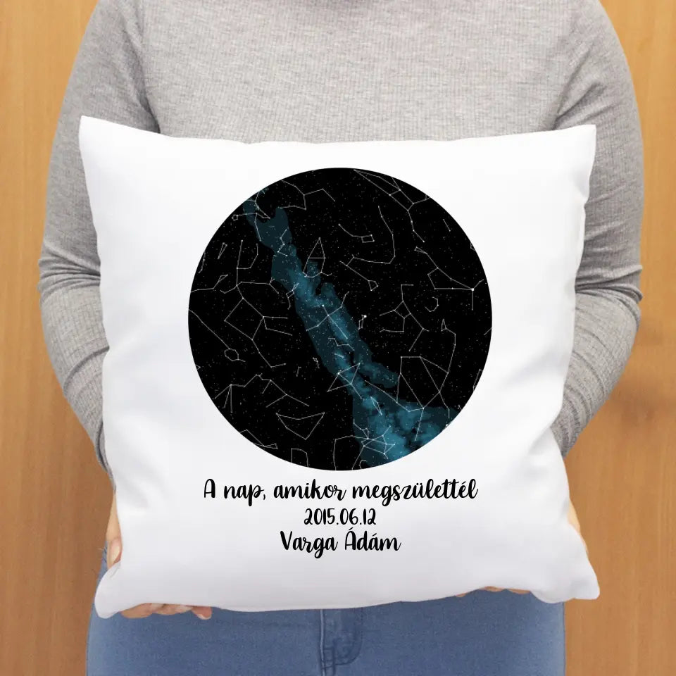Születésnapi csillagtérkép párna