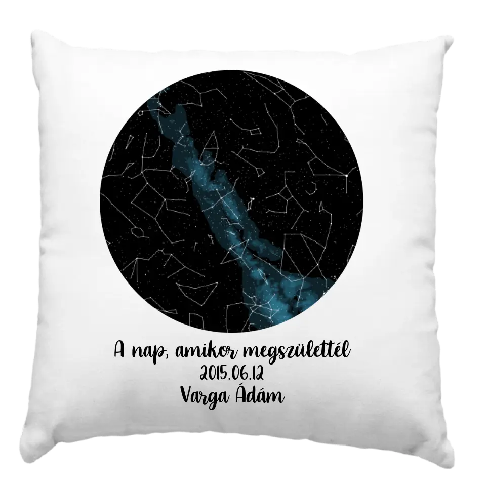 Születésnapi csillagtérkép párna