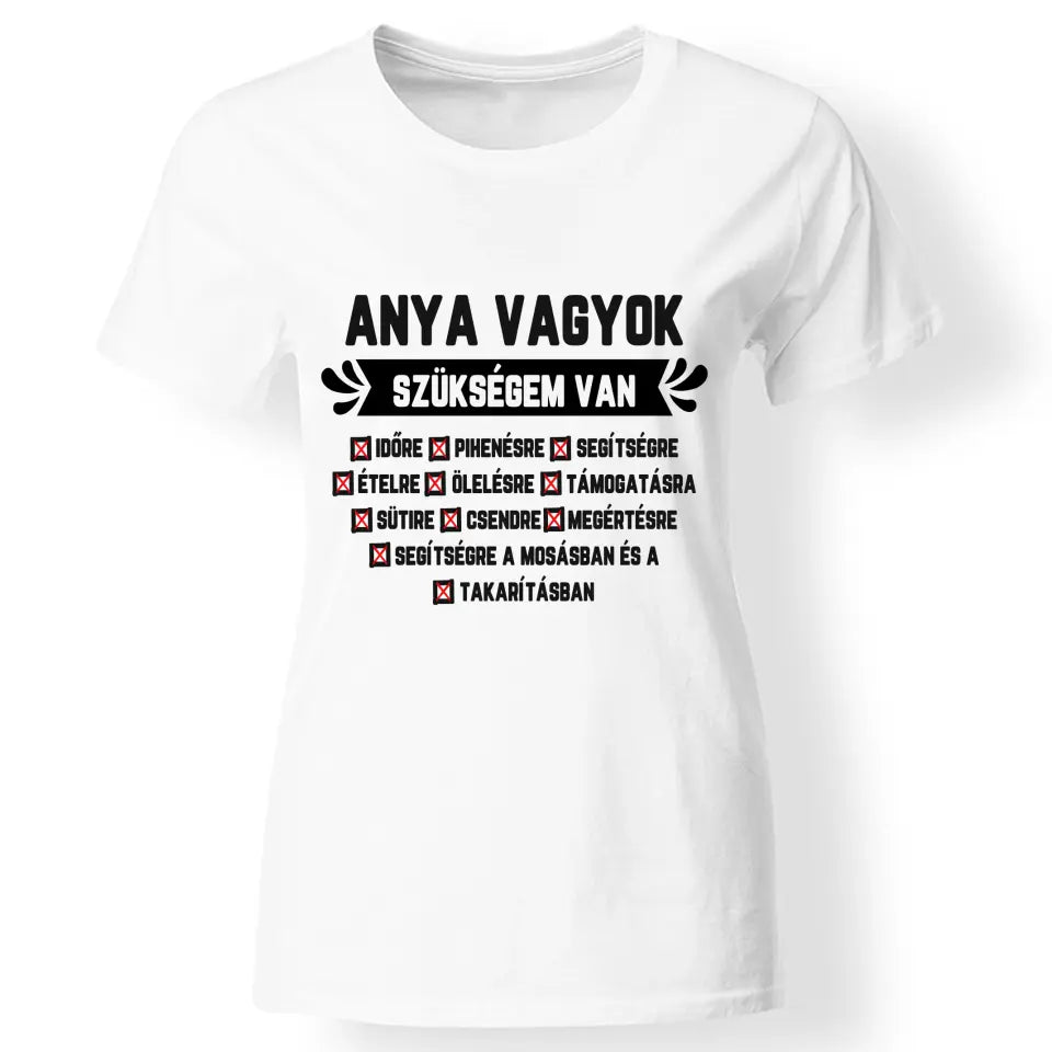 Egyedi ajándék anyukáknak - Anya vagyok fehér