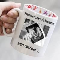 Hamarosan érkezem, ultrahang képes bögre leendő Apukáknak