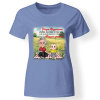 Egyedi ajándék nagymamáknak - Szerkeszthető karakteres Drága nagymama póló kék