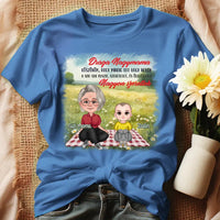 Egyedi ajándék nagymamáknak - Szerkeszthető karakteres Drága nagymama póló kék