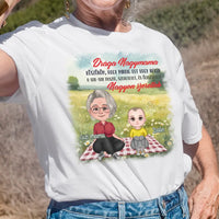 Egyedi ajándék nagymamáknak - Szerkeszthető karakteres Drága nagymama póló fehér