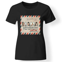 Fényképes ajándék nagymamáknak - Mama feliratos póló fekete