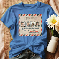 Fényképes ajándék nagymamáknak - Mama feliratos póló kék