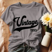 Szülinapi ajándék nőknek - Vintage évszámos női póló szürke