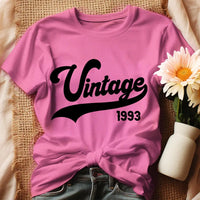 Szülinapi ajándék nőknek - Vintage évszámos női póló rózsaszín