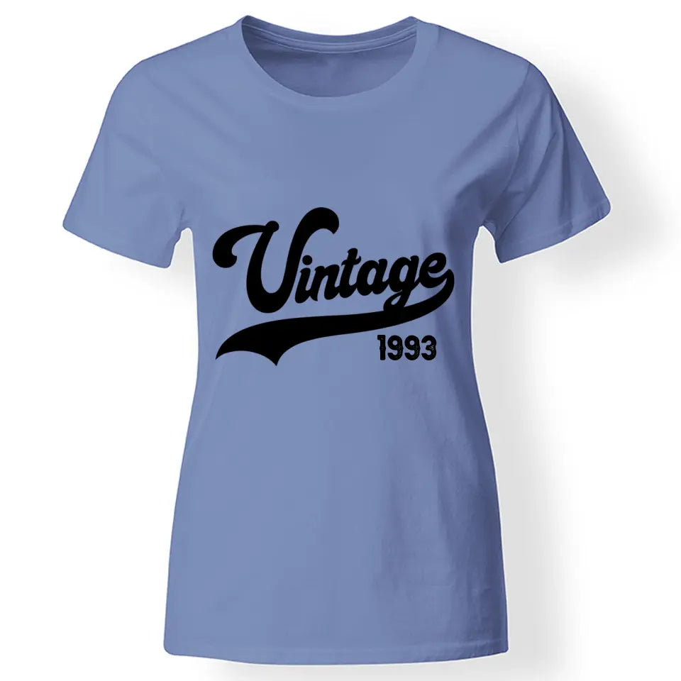 Szülinapi ajándék nőknek - Vintage évszámos női póló kék