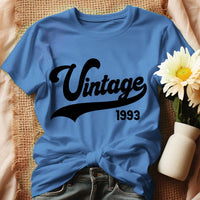 Szülinapi ajándék nőknek - Vintage évszámos női póló kék