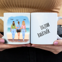 Szerkeszthető karakteres egyedi ajándék bögre Legjobb Barátnőknek