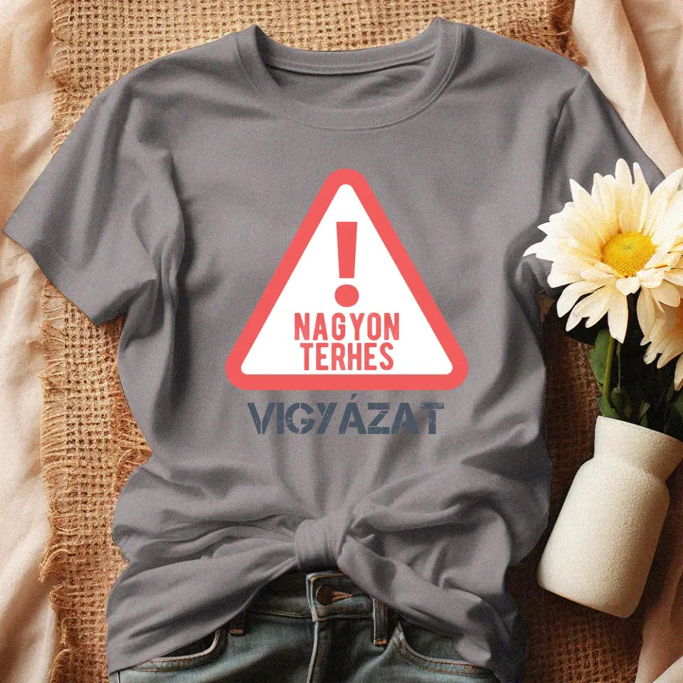 Vicces terhes kismama póló szürke
