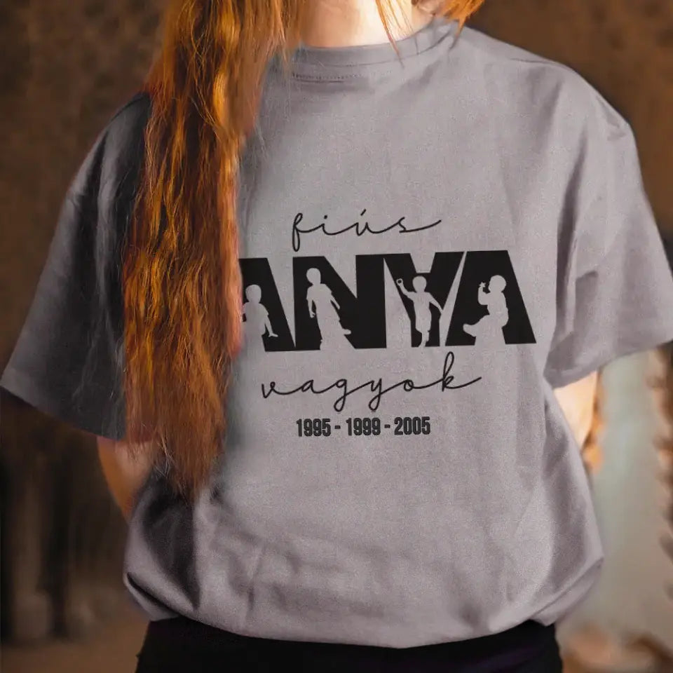 Fiús anya vagyok női póló szürke