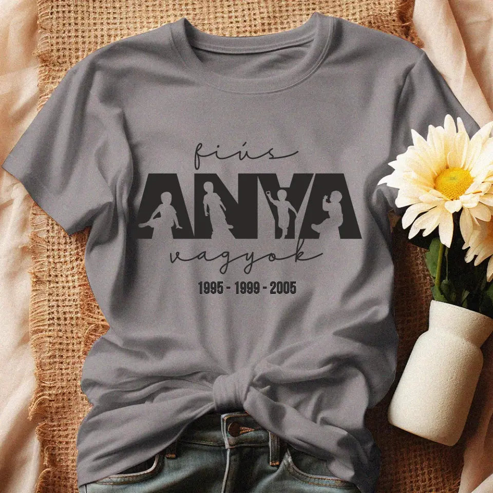 Fiús anya vagyok női póló szürke