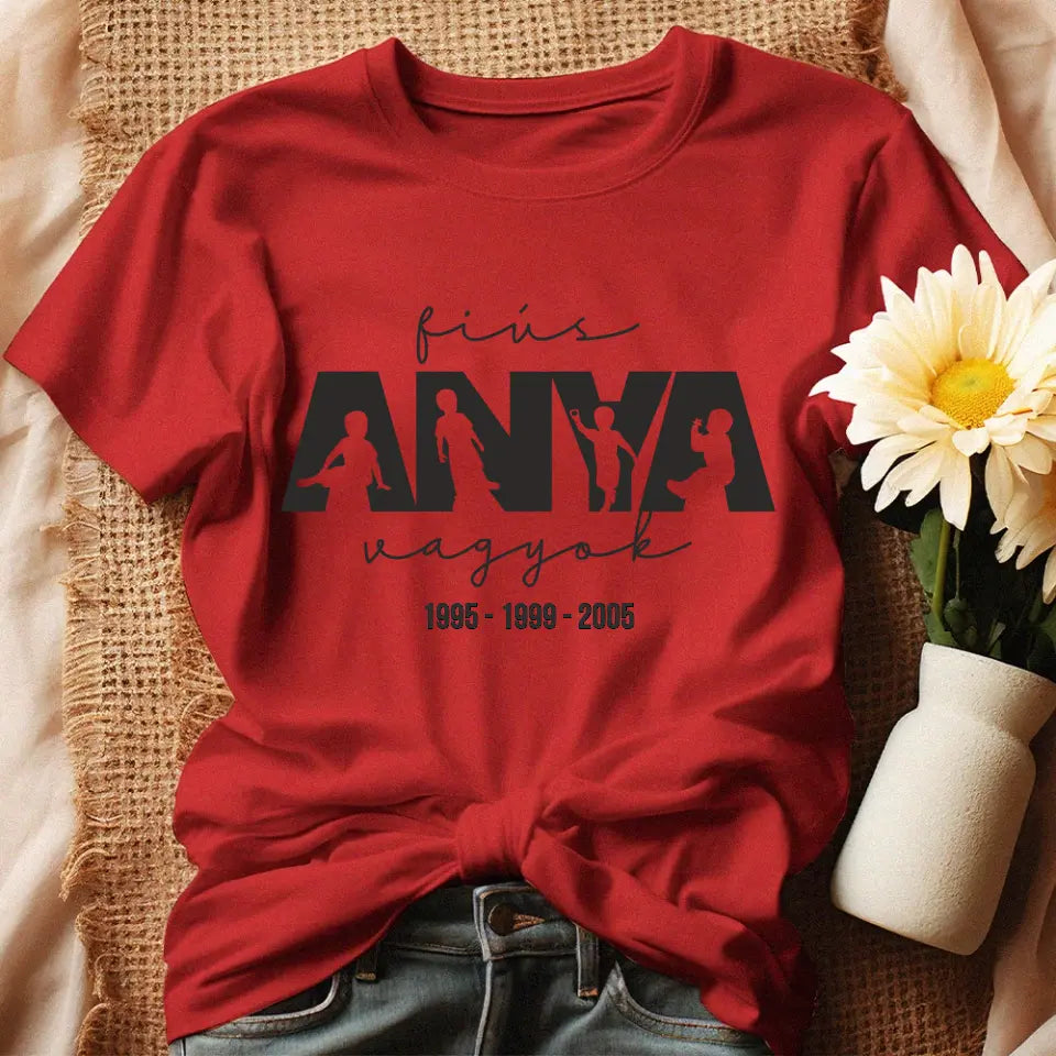Fiús anya vagyok női póló piros