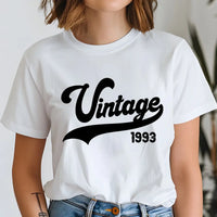 Szülinapi ajándék nőknek - Vintage évszámos női póló fehér