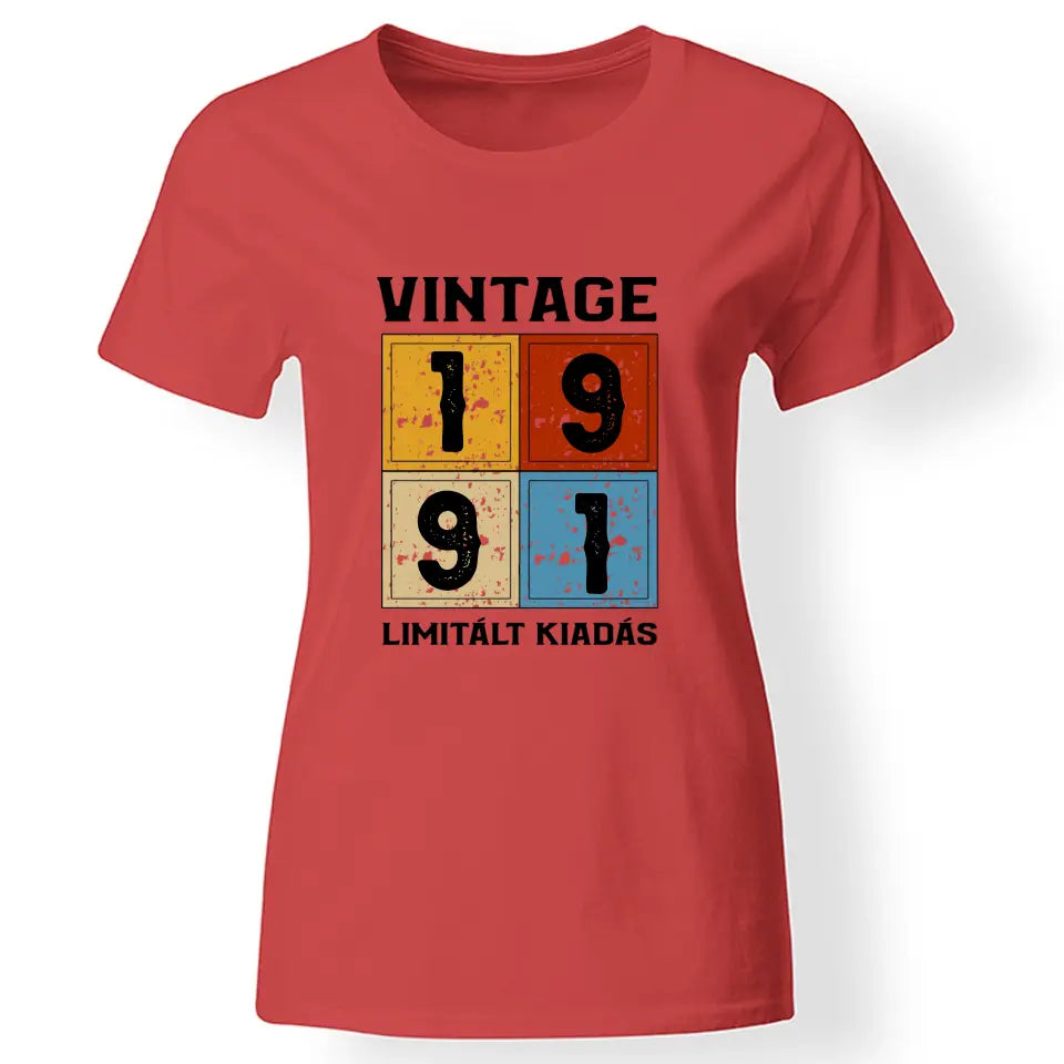 Szülinapi ajándék nőknek - Évszámos limitált kiadás női póló piros