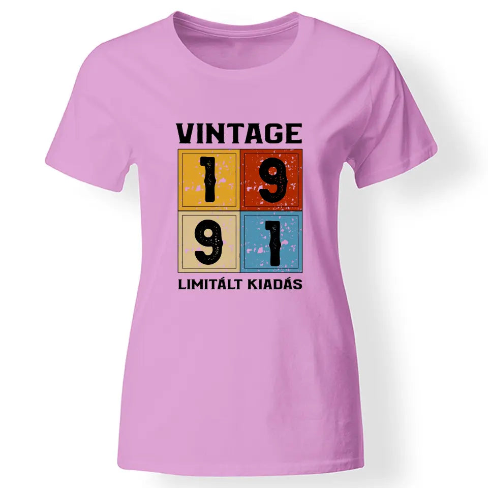 Szülinapi ajándék nőknek - Évszámos limitált kiadás női póló rózsaszín