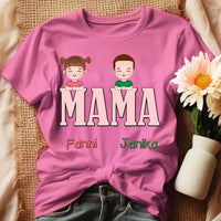 Egyedi ajándék póló Nagymamáknak, szerkeszthető karakterekkel rózsaszín