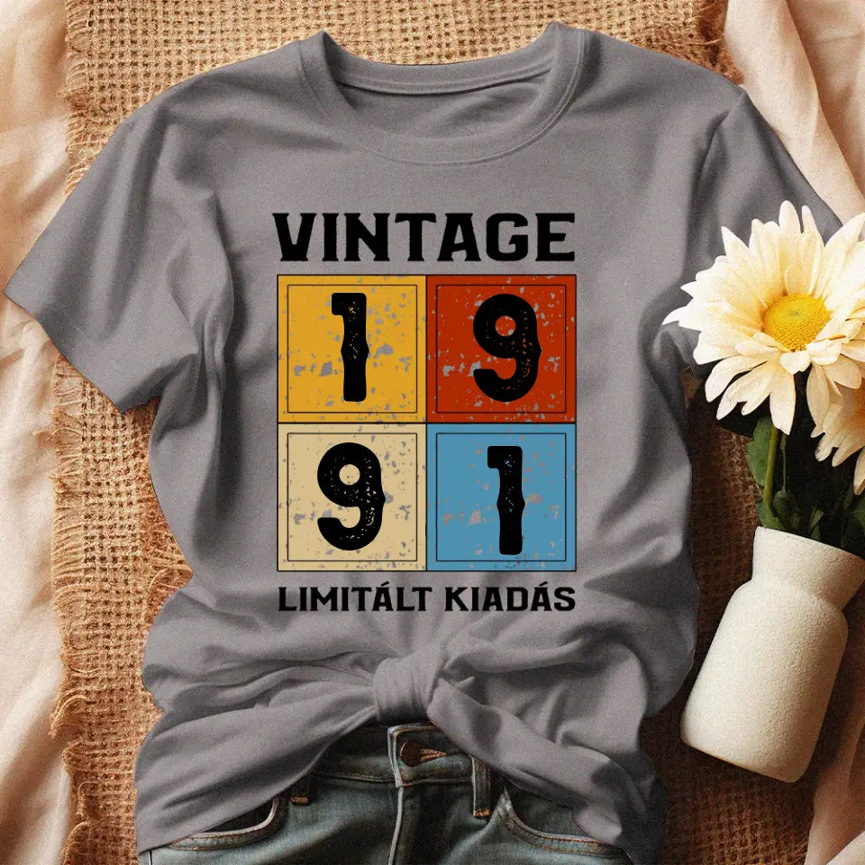 Szülinapi ajándék nőknek - Évszámos limitált kiadás női póló szürke