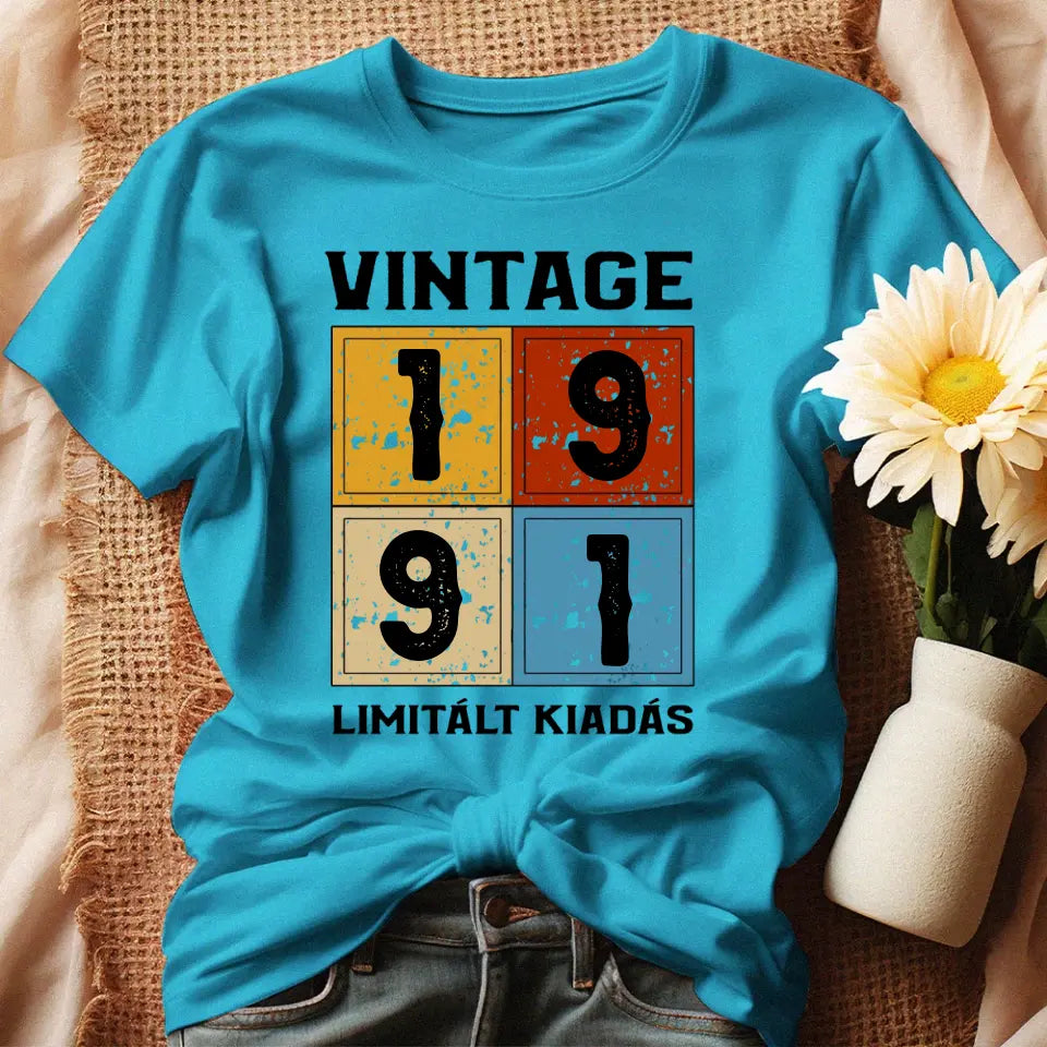 Szülinapi ajándék nőknek - Évszámos limitált kiadás női póló türkiz