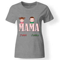 Egyedi ajándék póló Nagymamáknak, szerkeszthető karakterekkel szürke