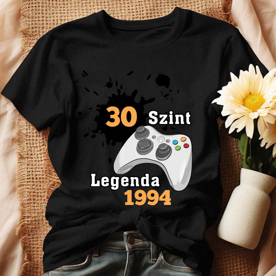 Személyre szabható születésnapi gamer póló - Férfiaknak és Nőknek